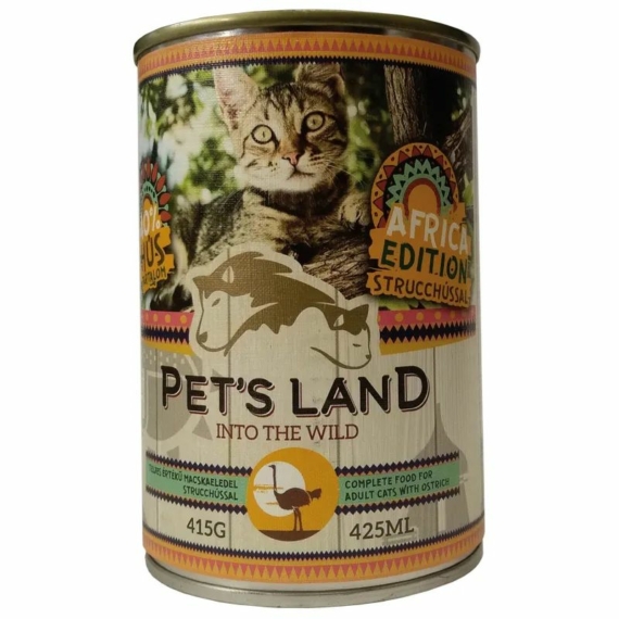 Pet s Land Cat konzerv Strucchússal Africa Edition 415gr – konzerves macskaeledel