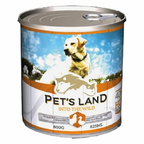 Pet´s Land Dog Konzerv Baromfi 800g – konzerves kutyaeledel