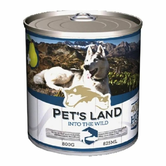 Pet´s Land Dog Koznerv Sertés-hal 800g – konzerves kutyaeledel