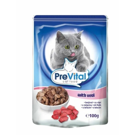 PreVital Alutasakos Macskaeledel Borjús 100g – konzerves macskaeledel