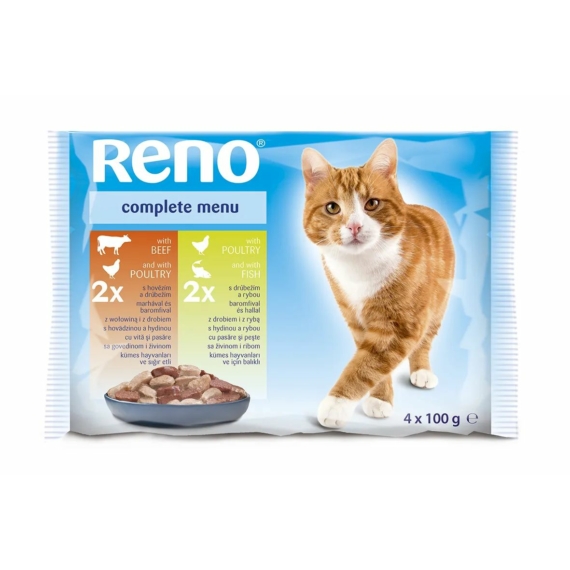 Reno alutasak Macska vegyes-íz 4x100gr – konzerves macskaeledel