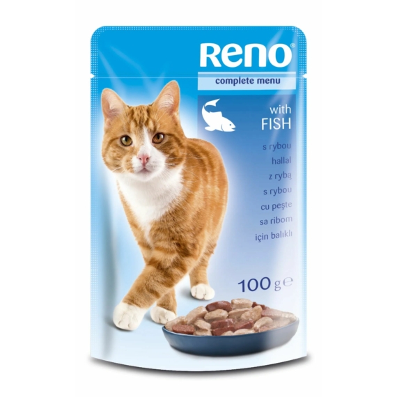 Reno Alutasakos Macskaeledel Halas 100g – konzerves macskaeledel