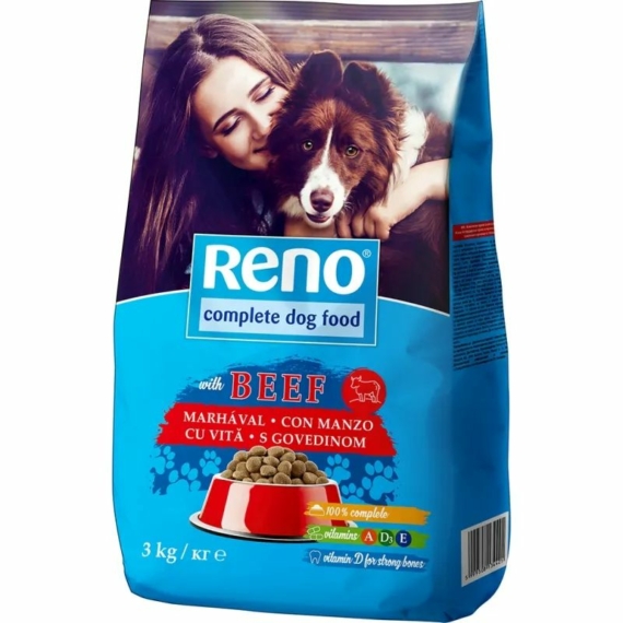 Reno Száraz Kutya marha 3kg – száraz kutyatáp