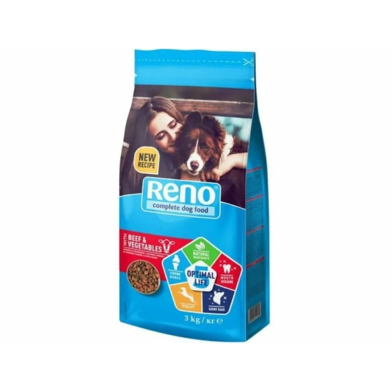 Reno Száraz Kutya Opt Life marha 3kg – száraz kutyatáp