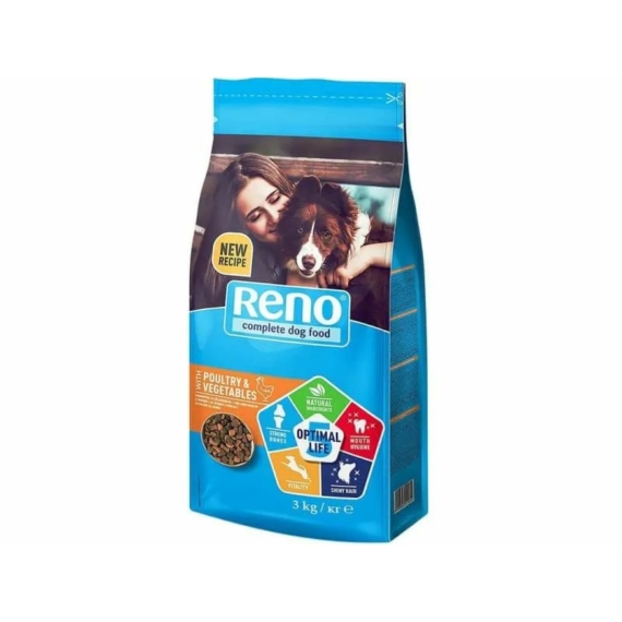 Reno Száraz Kutya Opt Life szárnyas 3kg – száraz kutyatáp
