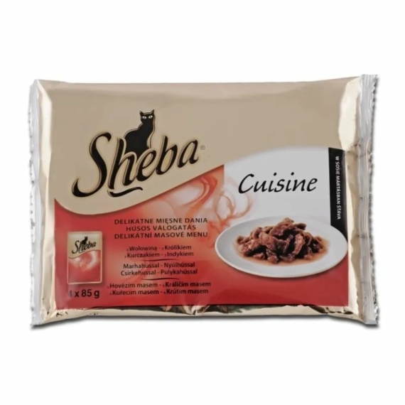 Sheba Alutasak 4 Pack Cuisine Húsos – konzerves macskaeledel