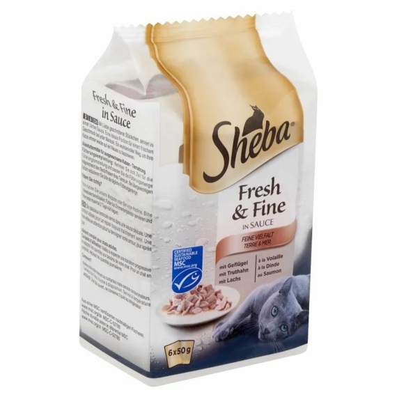 Sheba alutasak mini 6x50gr halas- húsos mix – konzerves macskaeledel