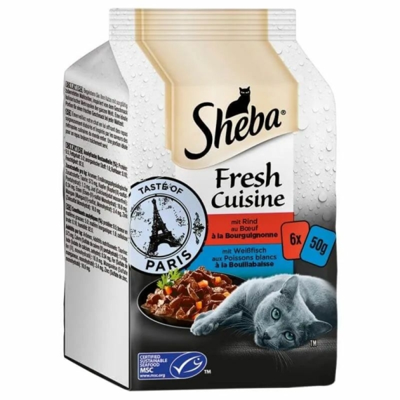 Sheba Mini 6x50g Fresh cuisine Paris – konzerves macskaeledel
