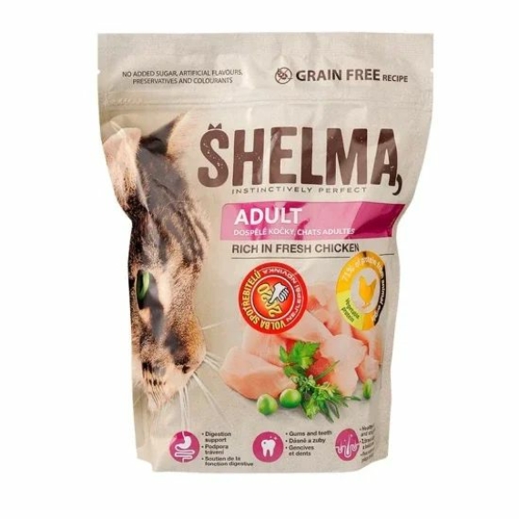 Shelma Száraz Felnőtt Macskaeledel,  FM Grain free 750g, Csirke – száraz macskatáp