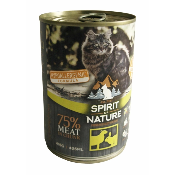Spirit of Nature Cat konzerv Bárányhússal és nyúlhússal 415gr – konzerves macskaeledel
