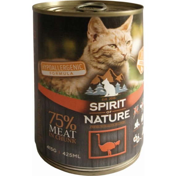 Spirit of Nature Cat konzerv Strucchússal 415gr – konzerves macskaeledel