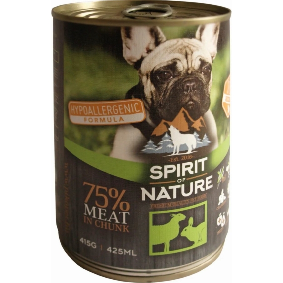 Spirit of Nature Dog konzerv Bárányhússal és nyúlhússal 415gr – konzerves kutyaeledel