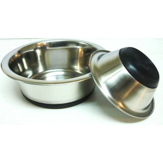 Tál Fém Etető/Itató Gumi Talpas 2,600l / 25,0cm