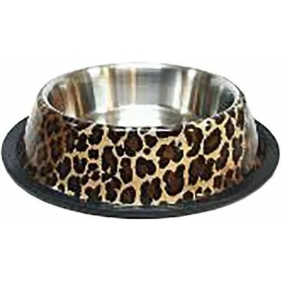 Tál fém itató leopárd mintás 11,5cm, 0,200l