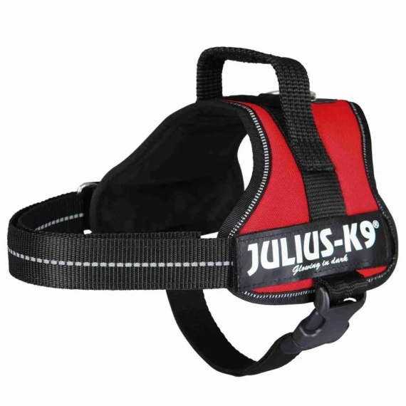 Trixie Hám Julius-K9 Powerharness, Mini/M: 51–67 cm/28 mm, red