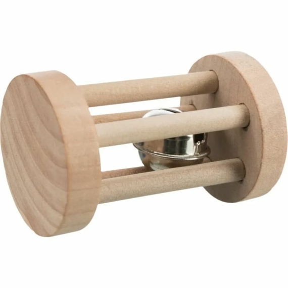 Trixie Játék Macska Henger Csengővel Fából, o 3,4 × 6 cm – kutyajáték