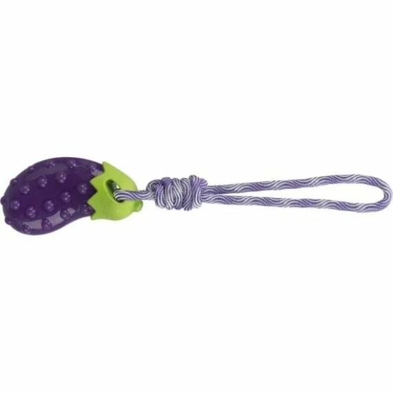 Trixie Játék padlizsán kötéllel 13cm/34cm – kutyajáték