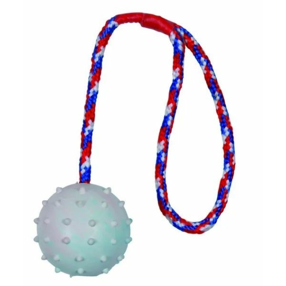 Trixie Játék Tömör Gumi Labda Kötéllel 6cm/30cm – kutyajáték