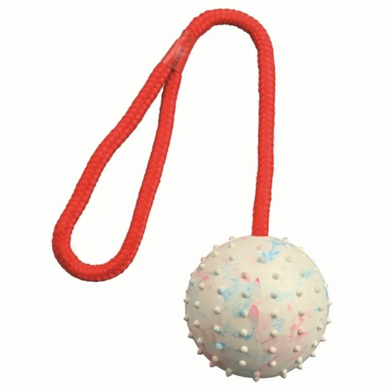 Trixie Játék Tömör Gumi Labda Kötéllel 7cm/30cm – kutyajáték