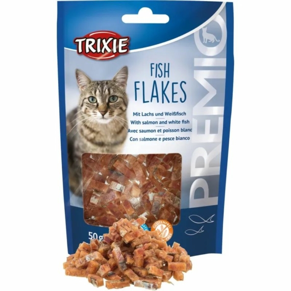 Trixie Jutalomfalat Macskának Halpelyhek 50g – jutalomfalat kutyáknak