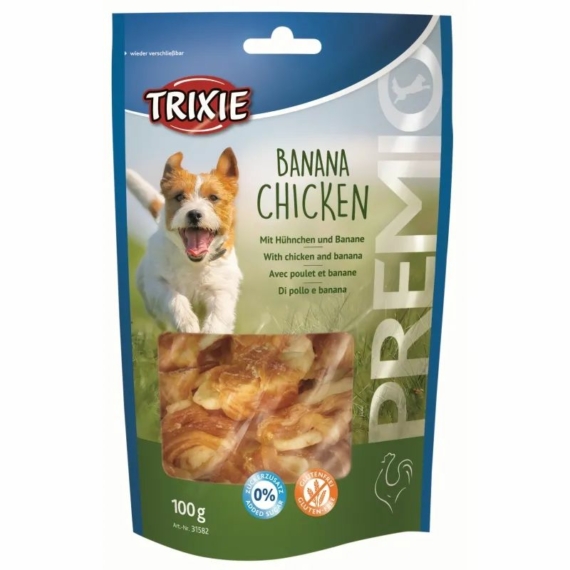 Trixie Jutalomfalat Premio Banán És Csirke 100gr – jutalomfalat kutyáknak