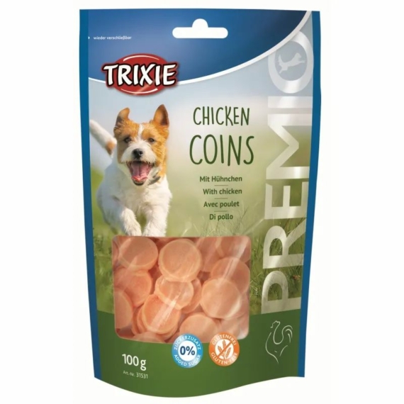 Trixie Jutalomfalat Premio Csirke Érmék Light 100gr – jutalomfalat kutyáknak
