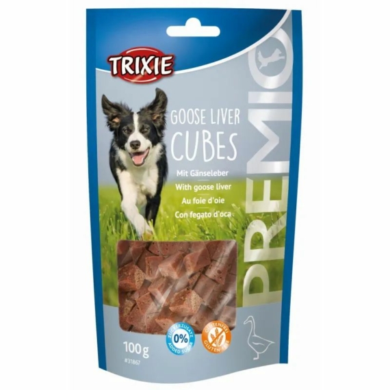 Trixie Jutalomfalat Premio Libamáj kockák, 100g – jutalomfalat kutyáknak