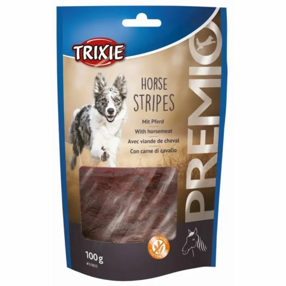 Trixie Jutalomfalat Premio Lóhús Csíkok 11cm, 100g – jutalomfalat kutyáknak