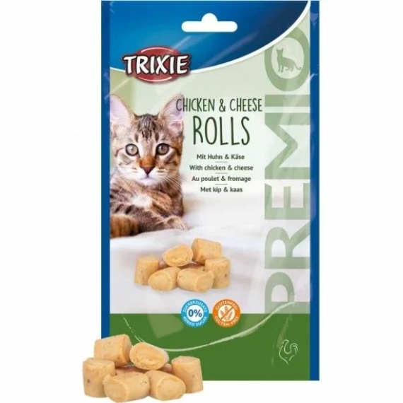 Trixie Jutalomfalat Premio Macskának Csirke és Sajt Roll 50g – jutalomfalat kutyáknak