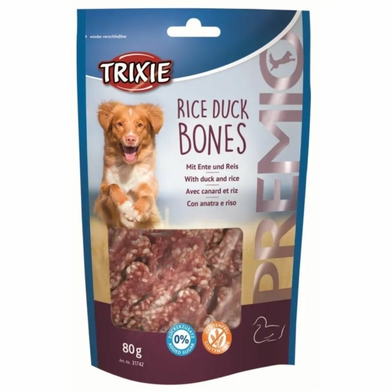 Trixie Jutalomfalat Premio rizses kacsás csontok 80gr – jutalomfalat kutyáknak