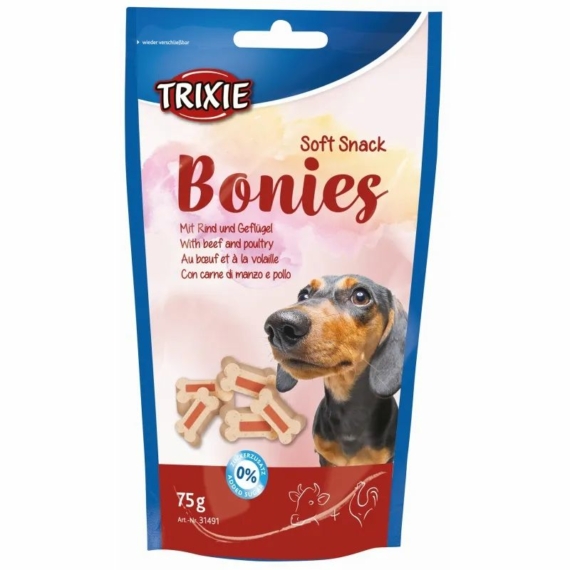 Trixie Jutalomfalat Soft Snack Bonies Marha-pulyka 75gr – jutalomfalat kutyáknak