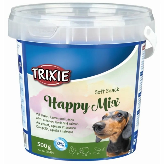 Trixie Jutalomfalat Soft Snack Happy Mix Vödrös 500gr – jutalomfalat kutyáknak