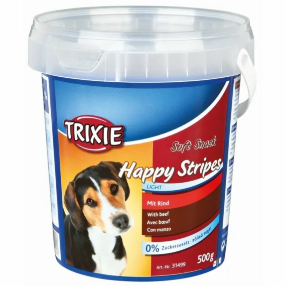 Trixie Jutalomfalat Soft Snack Happy Stripes Vödrös 500gr – jutalomfalat kutyáknak