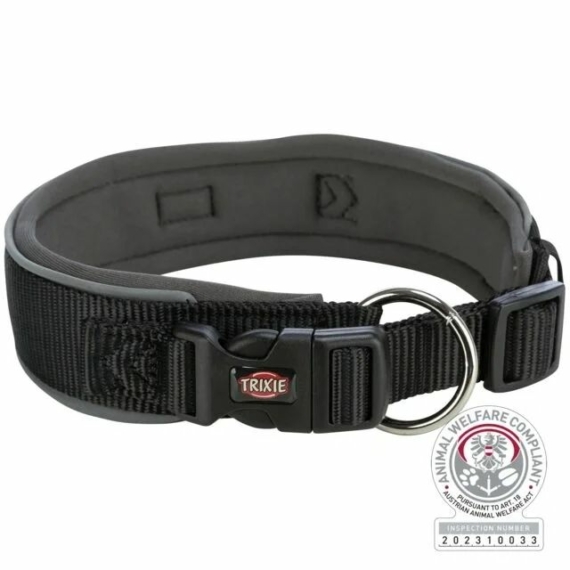 Trixie Nyakörv Premium extra széles, XS-S 27-35cm/25mm fekete/szürke