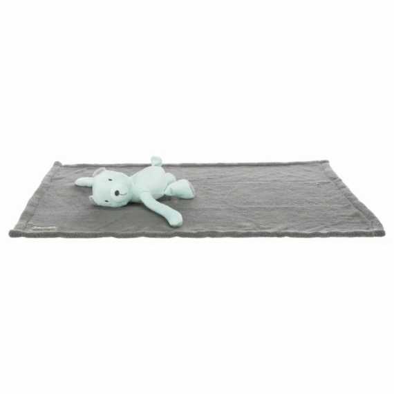 Trixie Pléd Junior Plüss Medvével 75x50cm Szürke/Menta