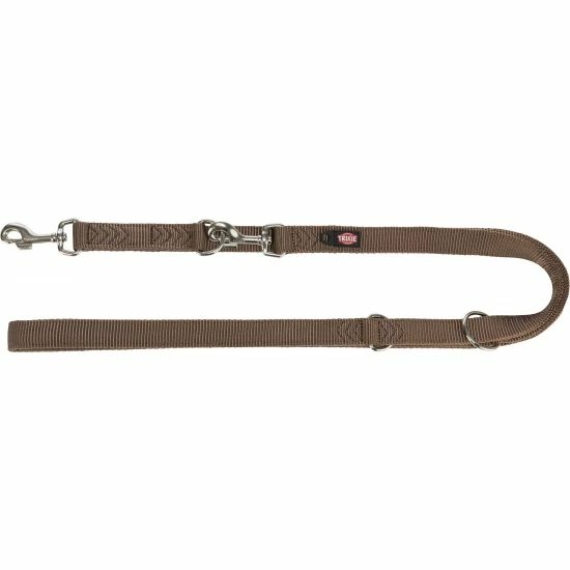 Trixie Póráz Hosszabbítható Prémium Dupla, L–XL 2,00m/25 mm, Mogyoró