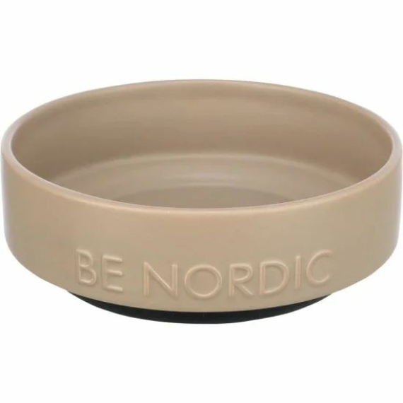 Trixie Tál Be Nordic kerámia/gumi, kör alakú 0,3l/16cm, homok
