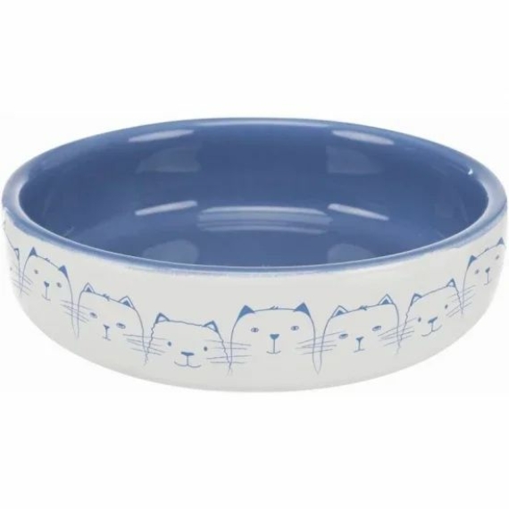 Trixie Tál kerámia cica mintás 0,3l/15cm kék/fehér