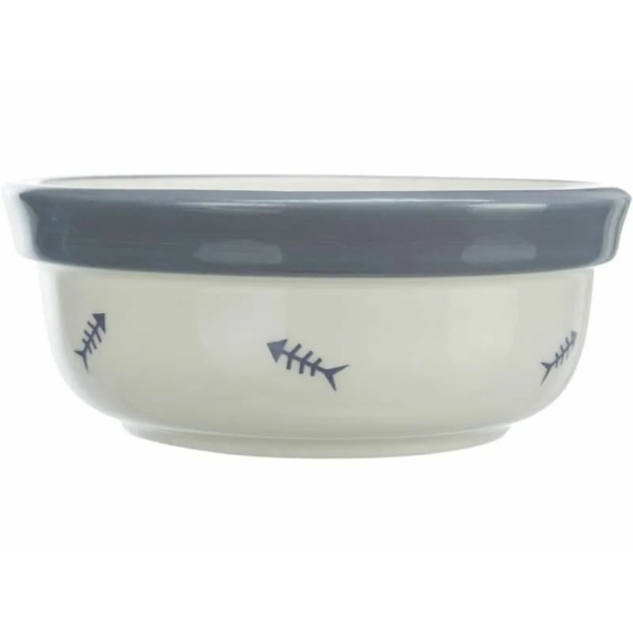 Trixie Tál Kerámia Macskának, 0.3 l/o 12 cm, Fehér/Kékesszürke