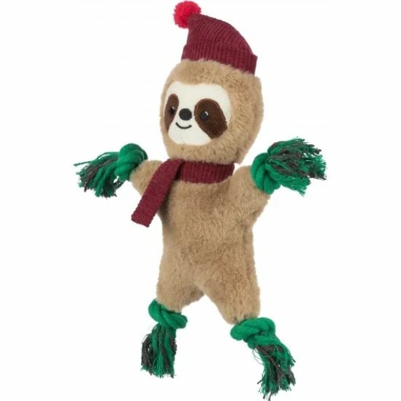 Trixie Xmas plüss lajhár kötéllel 30cm – kutyajáték