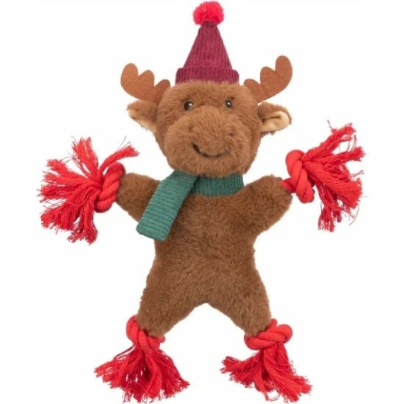 Trixie Xmas plüss rénszarvas kötéllel 32cm – kutyajáték