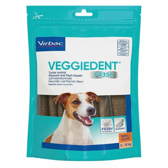 Veggiedent FR3SH rágószalag S 5-10 kg között 15 db – jutalomfalat kutyáknak