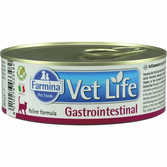 Vet Life Cat Konzerv Gastrointestinal 85g – konzerves macskaeledel