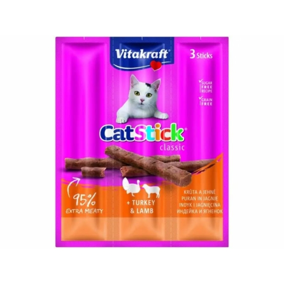 Vitakraft Cat Stick Jutalomfalat Mini Pulyka & Bárány 3x6g – jutalomfalat kutyáknak