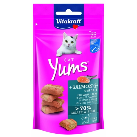 Vitakraft Cat Yums Jutalomfalat Puha Lazac 40g – jutalomfalat kutyáknak