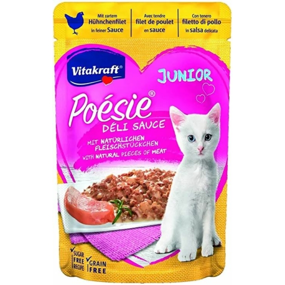 Vitakraft Poésie Delice Junior Macska Alutasak Csirke 85g – konzerves macskaeledel