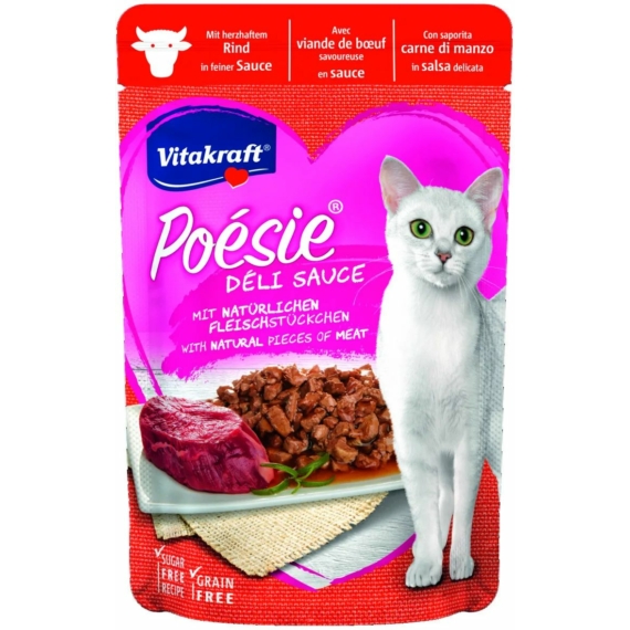Vitakraft Poésie Delice Macska Alutasak  Marha  85g – konzerves macskaeledel