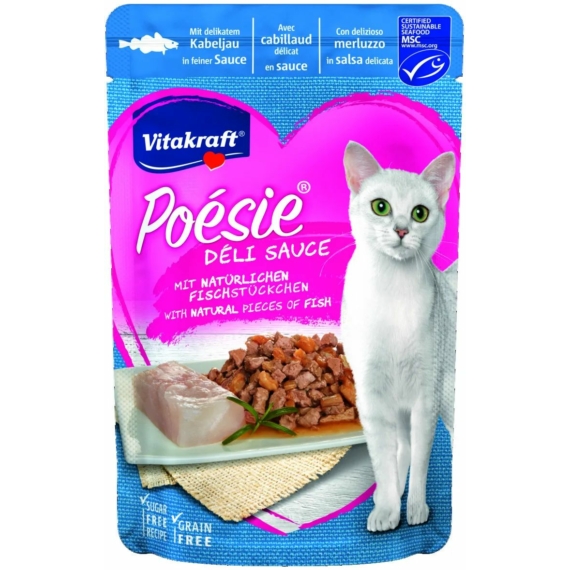 Vitakraft Poésie Delice Macska Alutasak Tőkehal 85g – konzerves macskaeledel