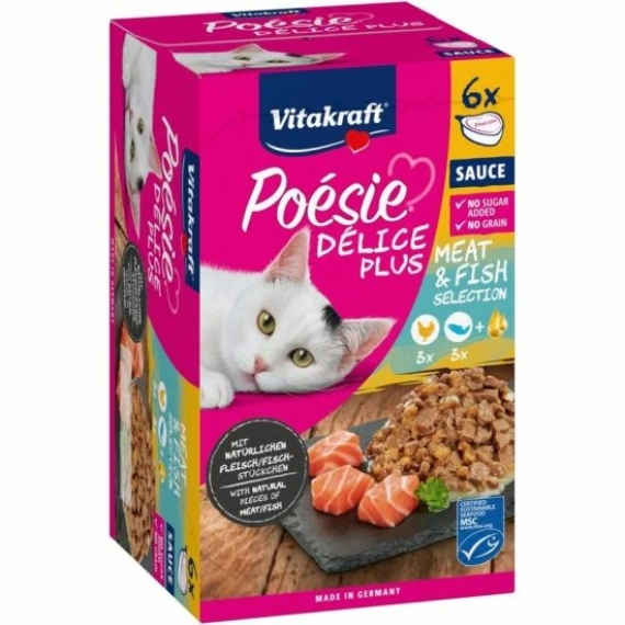 Vitakraft Poésie Delice Plus Macska Alutál multipack Csirke és Lazac 6x85g
