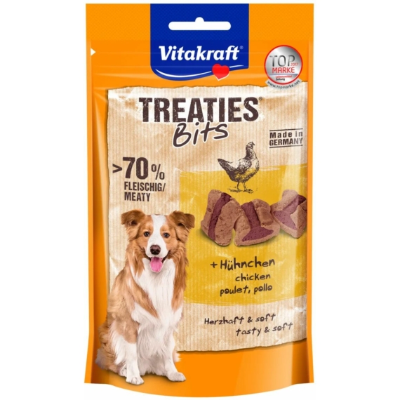 Vitakraft Treaties Bits Kutya Jutalomfalat Csirke & Bacon 120g – jutalomfalat kutyáknak